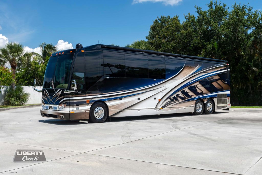 Elegant Lady Ext Overview Custom Luxury Motorcoach