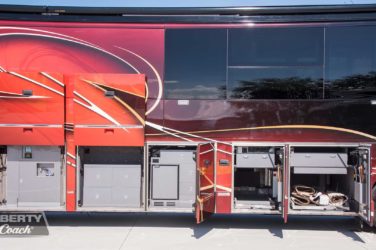 2016 Elegant Lady #5389 exterior driver side undercarriage open mechanical bays of motorcoach