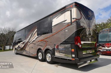 2017 Elegant Lady #5371 exterior driver side back view of motorcoach on the lot