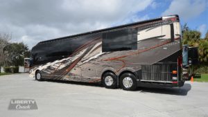 2017 Elegant Lady #5371 exterior driver side view of motorcoach on the lot