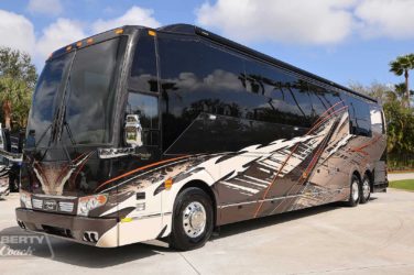 2017 Elegant Lady #5371 exterior driver side front view of motorcoach on the lot