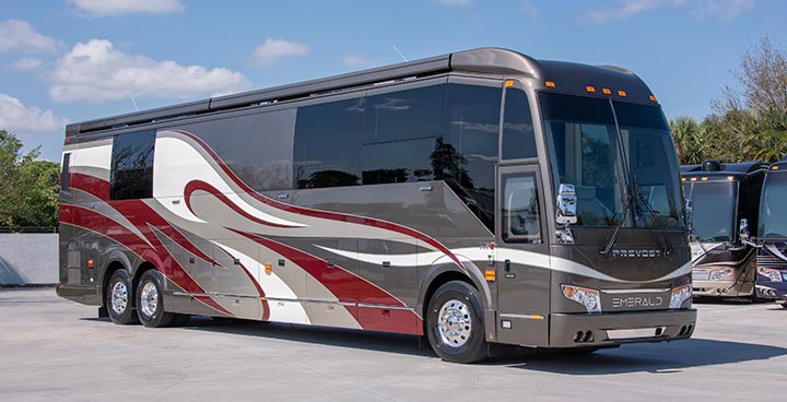Emerald unveils first Prevost H3-45 coach conversions - Custom Luxury  Motorcoach