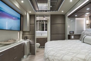 2020 Elegant Lady #860 motorcoach interior view of bedroom