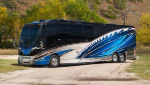 2020 Elegant Lady #860 exterior driver side view of motorcoach with slides out