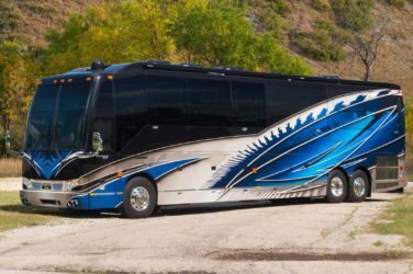 2020 Elegant Lady #860 exterior driver side view of motorcoach with slides out