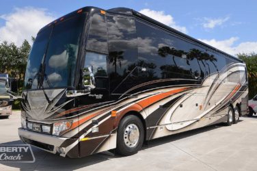 2021 Elegant Lady #5376 exterior driver side front view of motorcoach on the lot