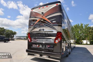 2021 Elegant Lady #5376 exterior entry side rear view of motorcoach on the lot