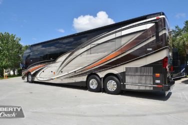 2021 Elegant Lady #5376 exterior driver side back view of motorcoach on the lot