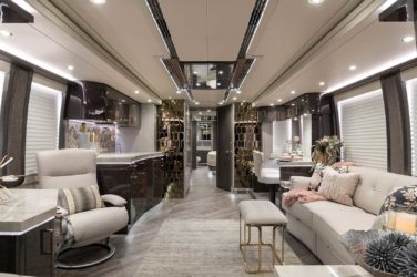 2020 Elegant Lady #863 motorcoach interior view of main cabin