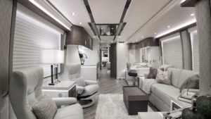 2020 Elegant Lady #864 motorcoach interior view of main cabin