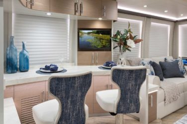 2021 Elegant Lady #866 motorcoach interior front look view of breakfast bar