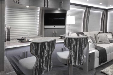 2021 Elegant Lady #869 motorcoach interior front look view of breakfast bar
