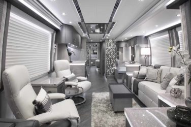 2021 Elegant Lady #869 motorcoach interior view of main cabin