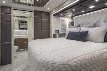 2021 Elegant Lady #870 motorcoach interior view of bedroom