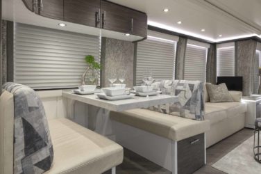 2021 Elegant Lady #872 motorcoach interior front look view of breakfast bar
