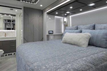 2021 Elegant Lady #874 motorcoach interior view of bedroom