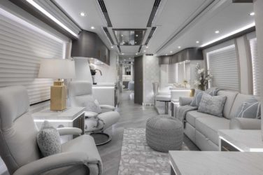 2021 Elegant Lady #874 motorcoach interior view of main cabin