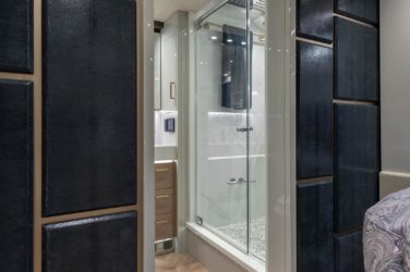2021 Elegant Lady #876 motorcoach interior view of bathroom, vanity