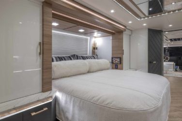 2022 Elegant Lady #878 motorcoach interior view of bedroom
