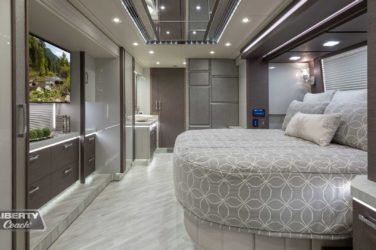 2022 Elegant Lady #880 motorcoach interior view of bedroom