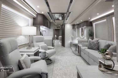 2022 Elegant Lady #880 motorcoach interior view of main cabin