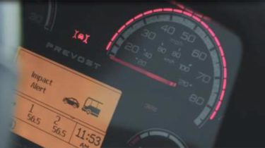 Close Up of Dashbaord and Driver Assist Alert Screen
