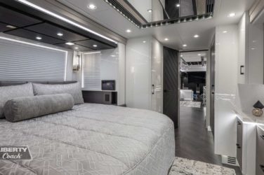 2022 Elegant Lady #883 motorcoach interior front look view in bedroom
