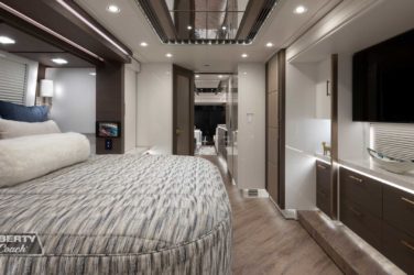 2022 Elegant Lady #884 motorcoach interior front look view in bedroom