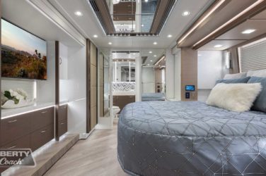 2022 Elegant Lady #885 motorcoach interior view of bedroom
