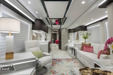 2022 Elegant Lady #886 motorcoach interior view of main cabin