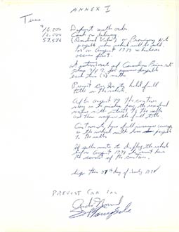 Hand drawn up contract between Liberty Coach and Prevost Car