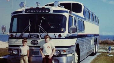 Frank and Kurt as young boys in Front of Scenicruiser Motorcoach