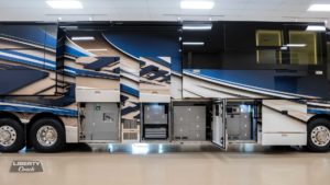 2023 Elegant Lady #891 exterior driver side undercarriage open mechanical bays of motorcoach