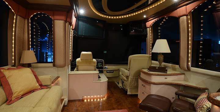 Interior Front View of Single Slide Coach