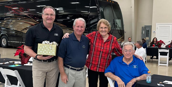Dave Wishnoff, Frank Konigseder Jr, Jeanne and Frank Konigseder Sr at Dave Wishnoff's Retirement Party