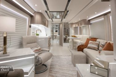 2023 Elegant Lady 896 motorcoach interior view of main cabin