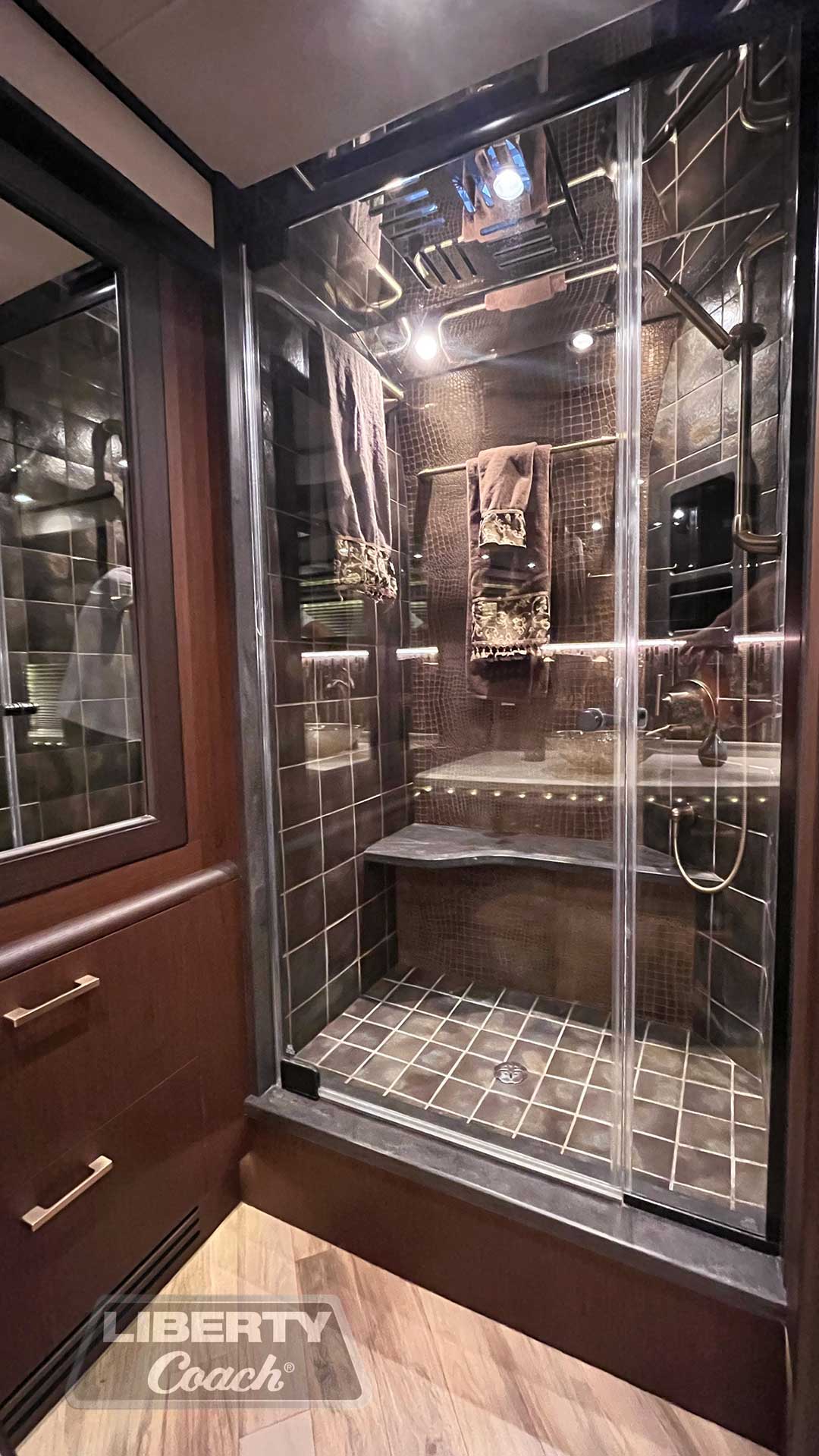 Liberty-Coach-5417-Shower-Gallery - Custom Luxury Motorcoach