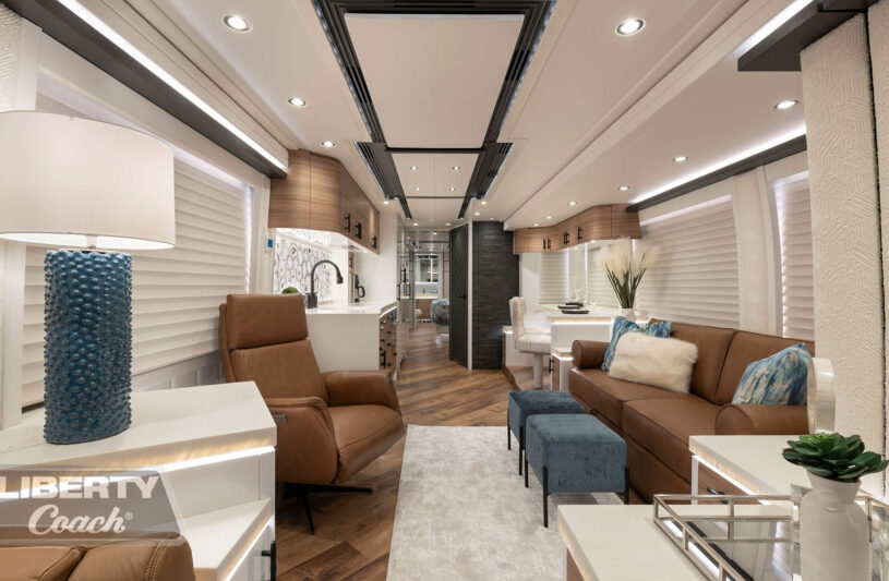 2024 Liberty Coach #909 motorcoach interior view of main cabin