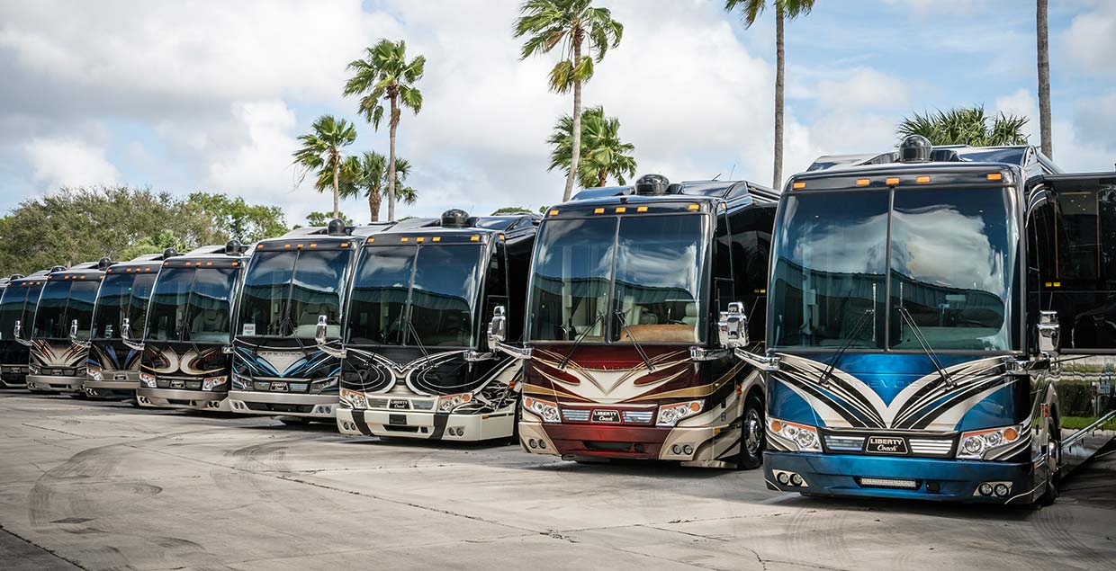 A line of Liberty coaches